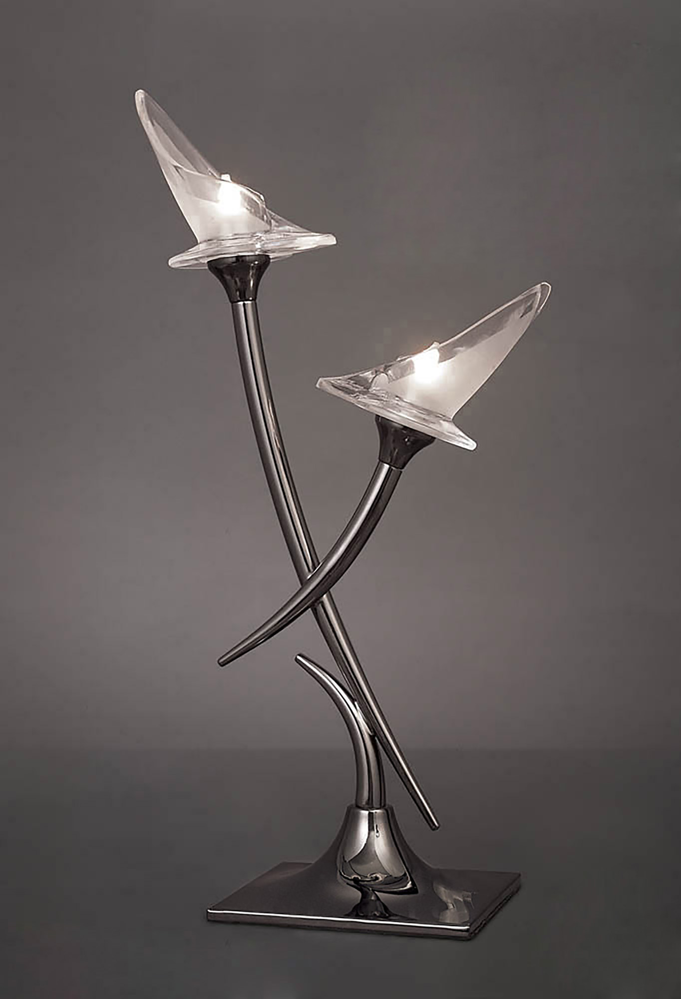 Flavia Black Chrome Table Lamps Mantra Armed Table Lamps
